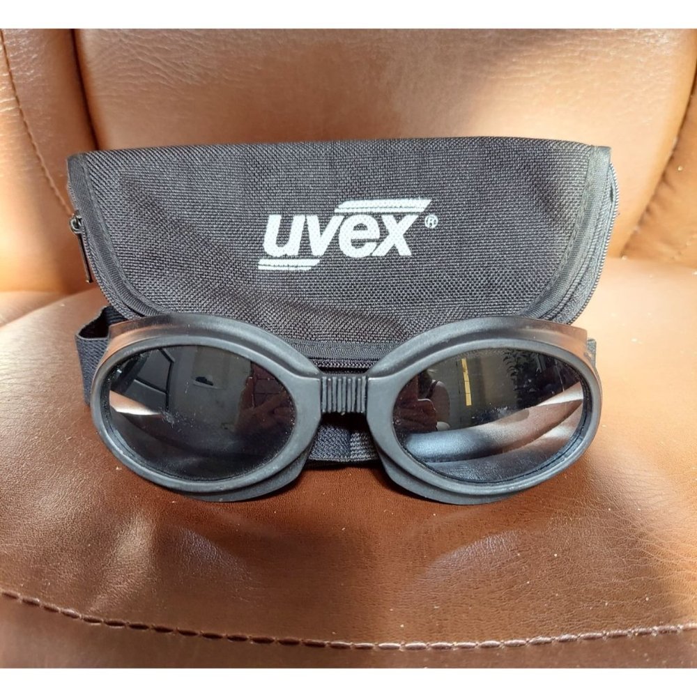 UVEX 9954.500 Black Zipper Spectacles Protective Case & Black Goggles Adjustable
